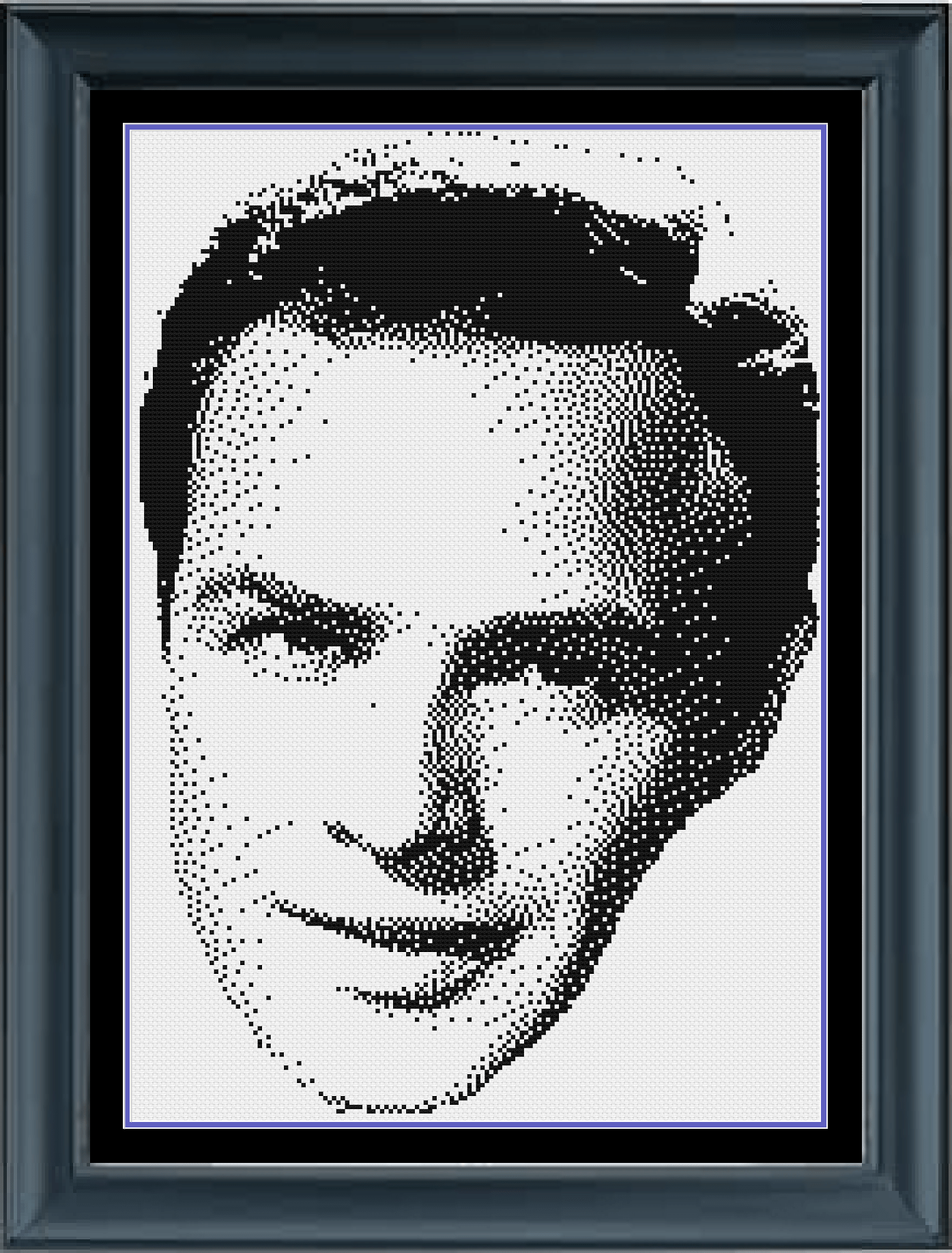 Stitching Jules Design Cross Stitch Pattern Marlon Brando Counted Cross Stitch Pattern | American Actor | Monochrome Blackwork Pattern | Instant Download PDF